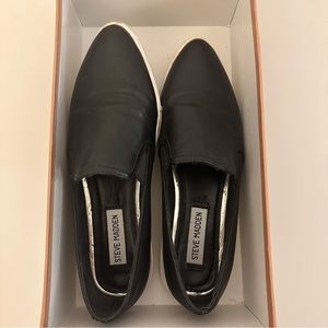 Steve Madden Black Slip On Shoes